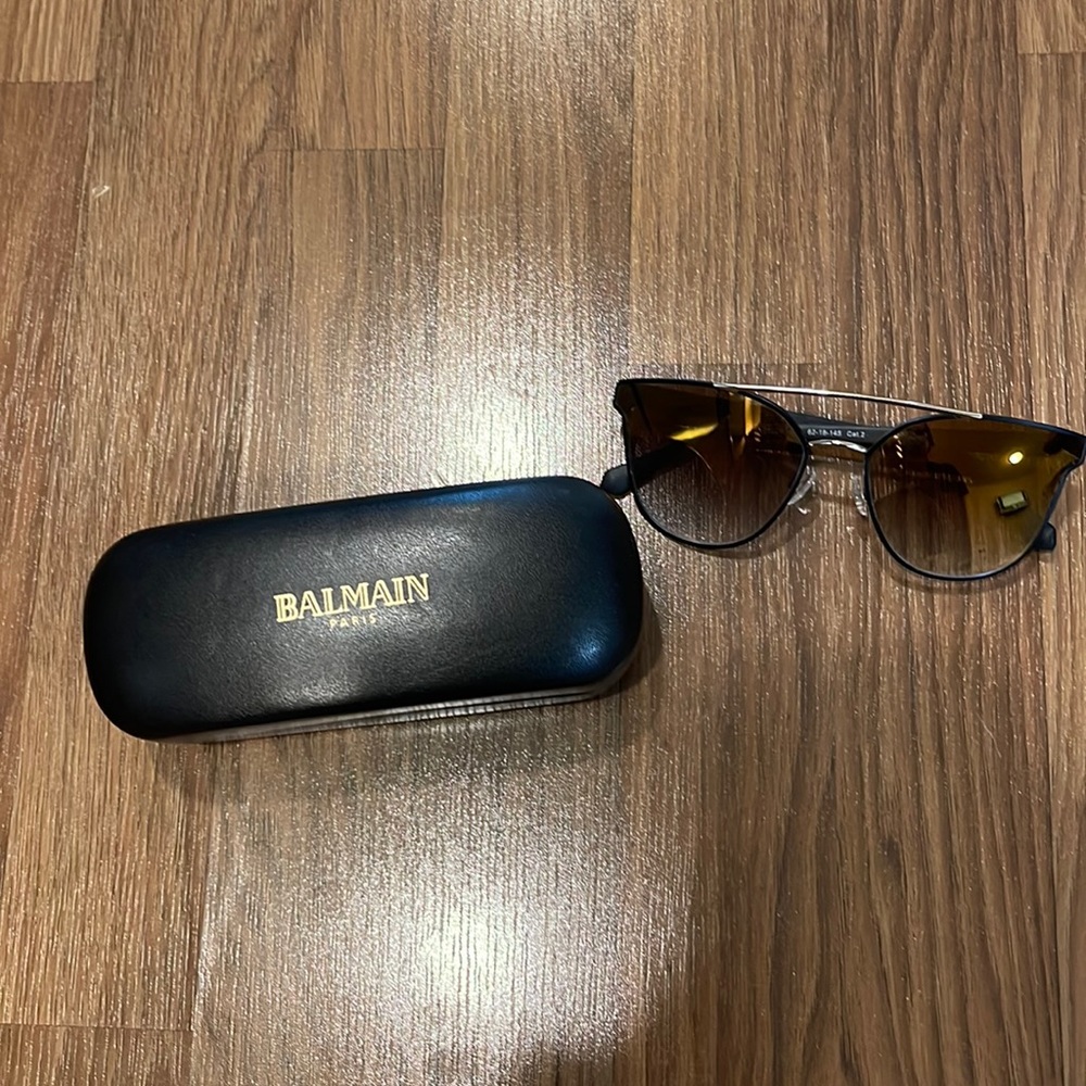 Balmain Brown Gradient Lens Sunglasses with Black Case